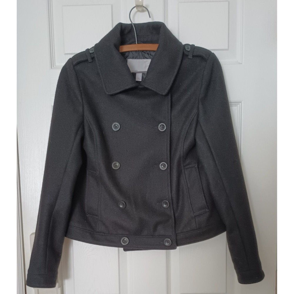 Old Navy Double Breasted Wool Pea Coat Black Size Small